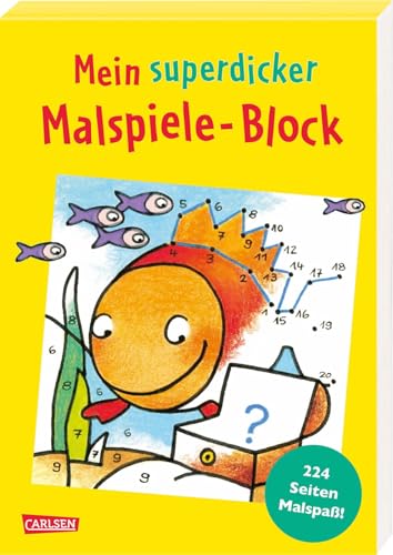 Mein superdicker Malspiele-Block: Malblock für Jungen und Mädchen ab 4 Jahren mit Malen nach Zahlen, Punkt zu Punkt und lustigen Ausmalbildern zum Verbinden und Weitermalen von Carlsen Verlag GmbH