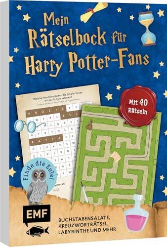 Mein zauberhafter Rätselblock für Harry Potter-Fans – Finde die Eule!: Mit 40 Rätseln: Buchstabensalate, Kreuzworträtsel, Labyrinthe und mehr Mein zauberhafter Rätselblock für Harry Potter-Fans – Finde die Eule!: Mit 40 Rätseln: Buchstabensalate, Kreuzworträtsel, Labyrinthe und mehr