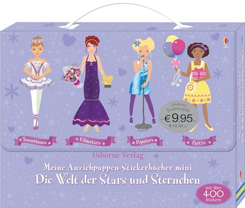 Meine Anziehpuppen-Stickerbücher mini: Die Welt der Stars und Sternchen: Koffer mit 4 Stickerbüchern