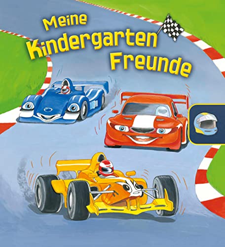 Meine Kindergarten-Freunde (Rennautos): Eintragbuch, Freundebuch mit Magnetverschluss für Kindergartenkinder ab 3 Jahren