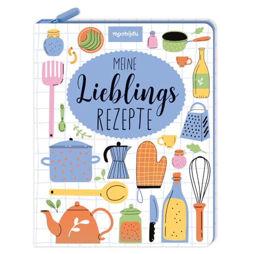 Meine Lieblingsrezepte - Eintragbuch mit Reißverschluss: Rezeptbuch mit Register und Reißverschluss von monbijou