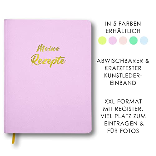Meine Rezepte lavendel: Großes Rezeptbuch zum Selberschreiben im Leder-Look mit Register und Platz für Fotos, liniert Meine Rezepte lavendel: Großes Rezeptbuch zum Selberschreiben im Leder-Look mit Register und Platz für Fotos, liniert