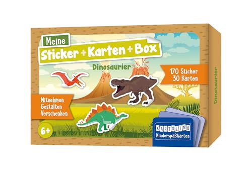 Meine Sticker + Karten + Box - Dinosaurier: Mitnehmen, gestalten, verschenken (KARTOLINO Kinderspaßkarten: Meine Sticker+Karten+Box) von Circon Verlag GmbH