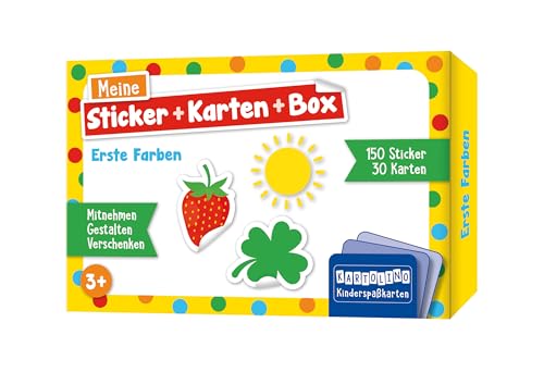 Meine Sticker + Karten + Box - Erste Farben: Mitnehmen, gestalten, verschenken (KARTOLINO Kinderspaßkarten: Meine Sticker+Karten+Box) von Circon Verlag GmbH