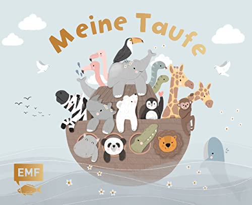 Meine Taufe – blau: Eintragalbum für Erinnerungen und Fotos mit wattiertem Einband und edler Goldfolienprägung