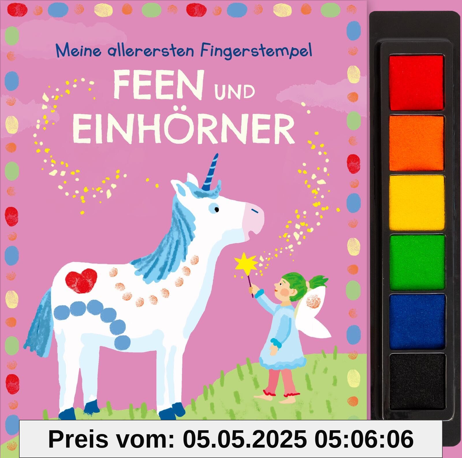 Meine allerersten Fingerstempel Feen und Einhörner: Mit 6 Stempelfarben und bunten Vorlagen | Kreatives Malbuch mit Stempelkissen ab 3 Jahren Meine allerersten Fingerstempel Feen und Einhörner: Mit 6 Stempelfarben und bunten Vorlagen | Kreatives Malbuch mit Stempelkissen ab 3 Jahren