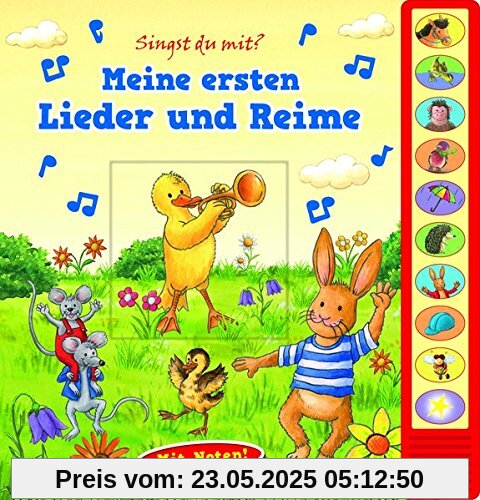 Meine ersten Lieder und Reime - Vorlese-Pappbilderbuch mit Sound