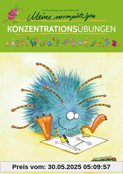 Meine mompitzigen Konzentrationsübungen: Motivierend bunte Übungen von einfach bis schwer (1. und 2. Klasse)
