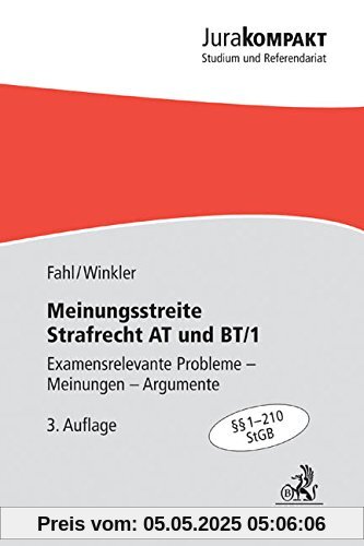 Meinungsstreite Strafrecht AT und BT/1: Examensrelevante Probleme - Meinungen - Argumente, §§ 1-210 StGB
