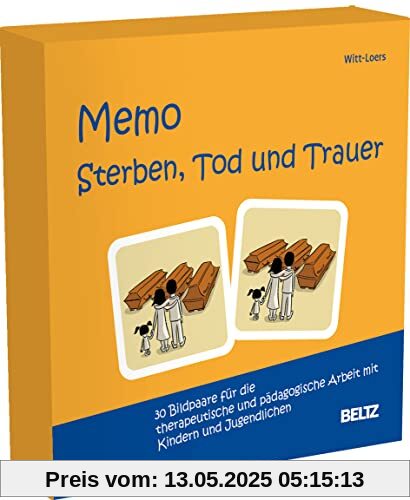 Memo Sterben, Tod und Trauer: 30 Bildpaare für die therapeutische und pädagogische Arbeit mit Kindern und Jugendlichen. Mit 20-seitigem Booklet in ... 6,5 x 6,5 cm. (Beltz Therapiespiele)