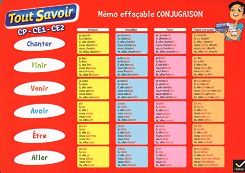 Memo effaçable conjugaison CP-CE1-CE2 von Hatier