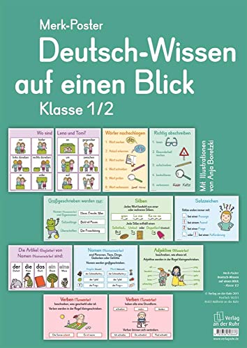 Merk-Poster - Klasse 1/2 - Deutsch-Wissen auf einen Blick von Verlag An Der Ruhr