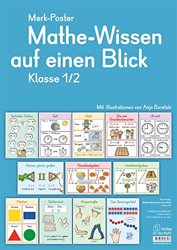 Merk-Poster - Klasse 1/2 - Mathe-Wissen auf einen Blick von Verlag An Der Ruhr