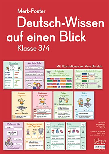 Merk-Poster - Klasse 3/4 - Deutsch-Wissen auf einen Blick Merk-Poster - Klasse 3/4 - Deutsch-Wissen auf einen Blick von Verlag An Der Ruhr