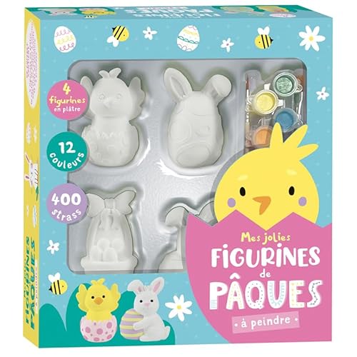 Mes jolies figurines de Pâques à peindre: Avec 4 figurines en plâtre, 12 pots de peinture, 2 pinceaux en bois, 400 strass autocollants et 10 cartes de Pâques Mes jolies figurines de Pâques à peindre: Avec 4 figurines en plâtre, 12 pots de peinture, 2 pinceaux en bois, 400 strass autocollants et 10 cartes de Pâques von 1 2 3 SOLEIL