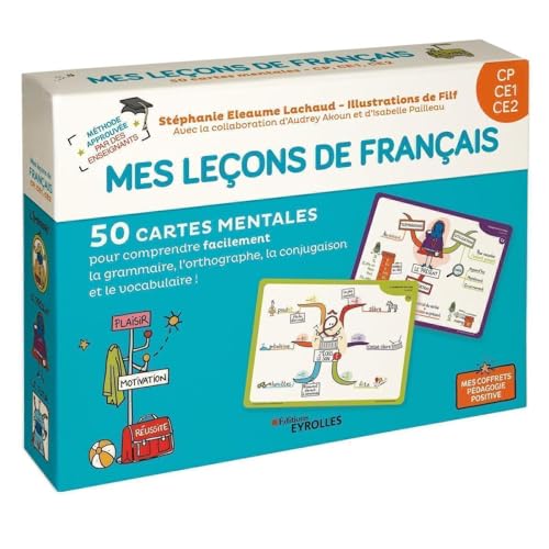 Mes leçons de français CP, CE1, CE2: 50 cartes mentales pour comprendre facilement la grammaire, l'orthographe, la conjugaison et le vocabulaire. 1 livret explicatif von EYROLLES