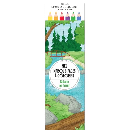 Mes marque-pages à colorier - Balade en forêt: Inclus crayons de couleur double mine von MARABOUT