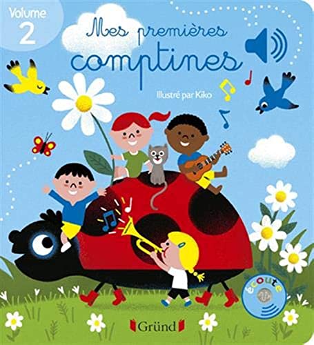 Mes premières comptines volume 2 - Livre sonore avec 6 puces - Dès 1 an