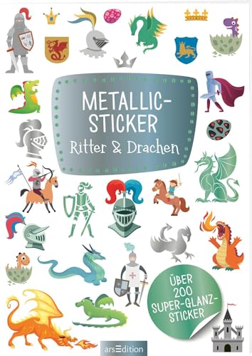 Metallic-Sticker – Ritter & Drachen: Über 200 Super-Glanz-Sticker | Stickerheft mit glänzendem Spezialeffekt Metallic-Sticker – Ritter & Drachen: Über 200 Super-Glanz-Sticker | Stickerheft mit glänzendem Spezialeffekt