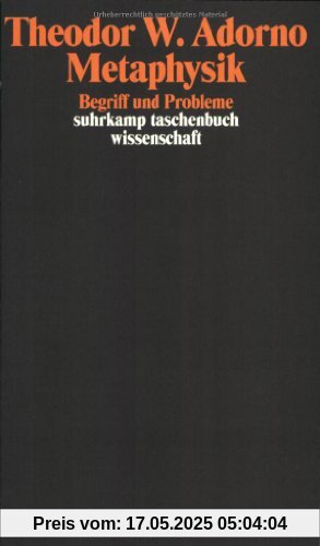 Metaphysik: Begriff und Probleme (1965) (suhrkamp taschenbuch wissenschaft)