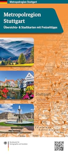 Metropolregion Stuttgart: Übersichtskarte mit Stadtplänen und Freizeit-Tipps (Metropolregion-Karten) von Bundesamt f. Kartographie u. Geodäsie