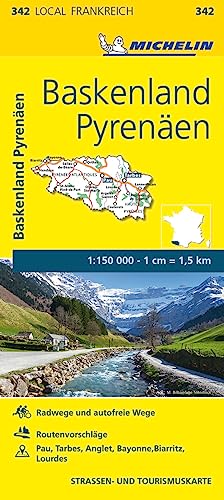 Michelin Baskenland - Pyrenäen: Straßen- und Tourismuskarte 1:150.000 (MICHELIN Localkarten)