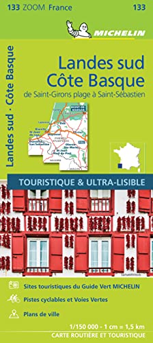 Michelin Baskische Küste - Das Departement Landes Süd: Straßen- und Tourismuskarte 1:150.000 (MICHELIN Zoomkarten)