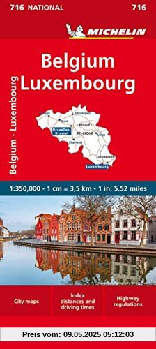 Michelin Belgien Luxemburg: Straßen- und Tourismuskarte 1: 350 000 (MICHELIN Nationalkarten)