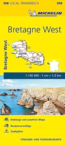 Michelin Bretagne West: Straßen- und Tourismuskarte 1:150.000 (MICHELIN Localkarten)