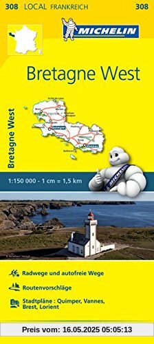 Michelin Bretagne West: Straßen- und Tourismuskarte 1:150.000 (MICHELIN Localkarten)