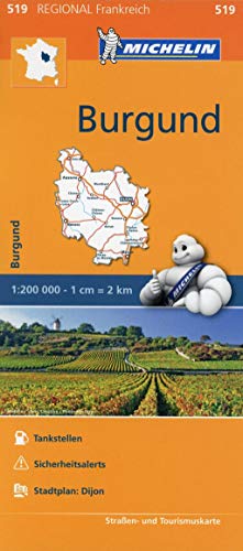 Michelin Burgund: Straßen- und Tourismuskarte 1:200.000 (MICHELIN Regionalkarten)