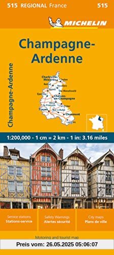 Michelin Champagne Ardennen: Straßen- und Tourismuskarte 1:200.000 (MICHELIN Regionalkarten)