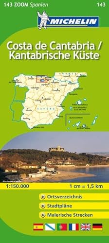 Michelin Costa de Cantabria / Kantabrische Küste: Straßen- und Tourismuskarte 1:150.000 (MICHELIN Zoomkarten, Band 143)