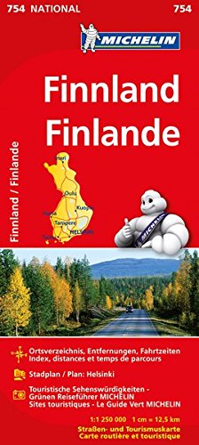 Michelin Finnland: Straßen- und Tourismuskarte (MICHELIN Nationalkarten, Band 754)