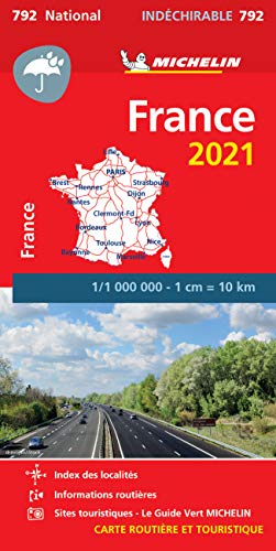 Michelin Frankreich 2021 (widerstandsfähig): Straßen- und Tourismuskarte 1:1.000.000 (MICHELIN Nationalkarten) von Gräfe und Unzer