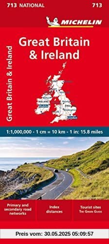Michelin Großbritannien / Irland: Straßen- und Tourismuskarte 1: 1 000 000 (MICHELIN Nationalkarten)