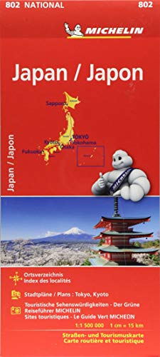 Michelin Japan: Straßen- und Tourismuskarte 1:1.500.000 (MICHELIN Nationalkarten)