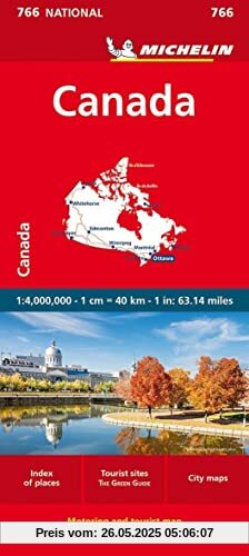Michelin Kanada: Straßen- und Tourismuskarte 1:4.000.000 (MICHELIN Nationalkarten)