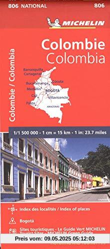 Michelin Kolombien: Straßen- und Tourismuskarte 1:1.500.000 (MICHELIN Nationalkarten)