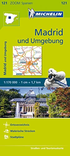 Michelin Madrid und Umgebung: Straßen- und Tourismuskarte 1:170.000 (MICHELIN Zoomkarten, Band 121)