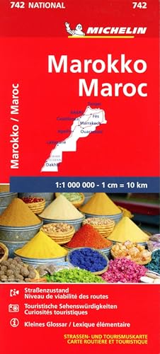 Michelin Marokko: Straßen- und Tourismuskarte 1:1.000.000 (MICHELIN Nationalkarten, Band 742)
