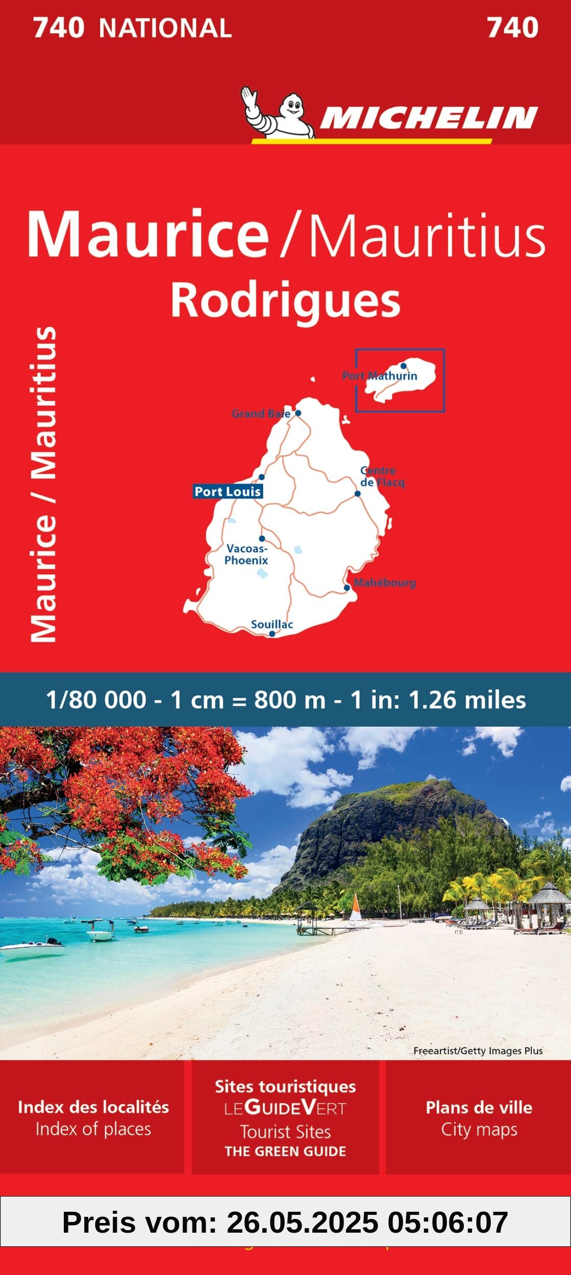 Michelin Mauritius Rodrigues Road and Tourist Map (Michelin Maps, 740)