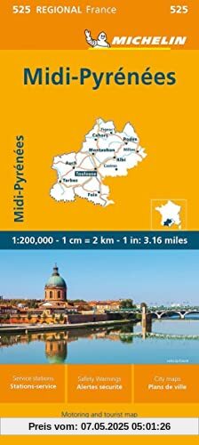 Michelin Midi-Pyrenees: Straßen- und Tourismuskarte 1:200.000 (MICHELIN Regionalkarten)