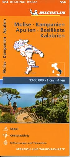 Michelin Molise, Kampanien, Apulien, Basilikata, Kalabrien: Straßen- und Tourismuskarte 1:400.000 (MICHELIN Regionalkarten)