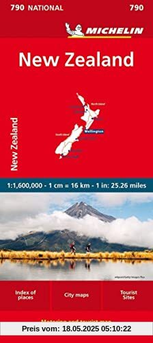 Michelin Neuseeland: Straßen- und Tourismuskarte 1:1 600.000 (MICHELIN Nationalkarten)
