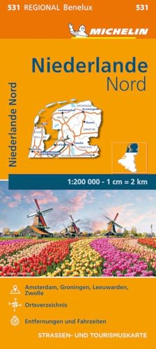 Michelin Niederlande Nord: Straßen- und Tourismuskarte 1:200.000 (MICHELIN Regionalkarten)