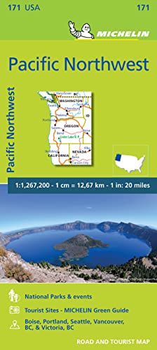 Michelin Pazifik Nord-West: Straßen- und Tourismuskarte 1:1.267.200 (MICHELIN Zoomkarten)