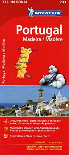 Michelin Portugal Madeira: Straßen- und Tourismuskarte (MICHELIN Nationalkarten, Band 733)