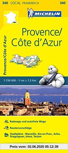 Michelin Provence - Cote d'Azur: Straßen- und Tourismuskarte 1:150.000 (MICHELIN Localkarten)