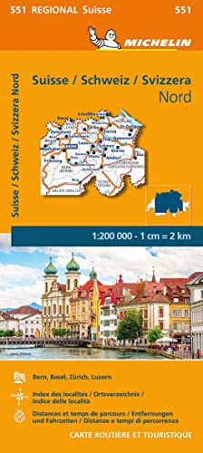 Michelin Schweiz Nord: Straßen- und Tourismuskarte 1:200.000 (MICHELIN Regionalkarten)